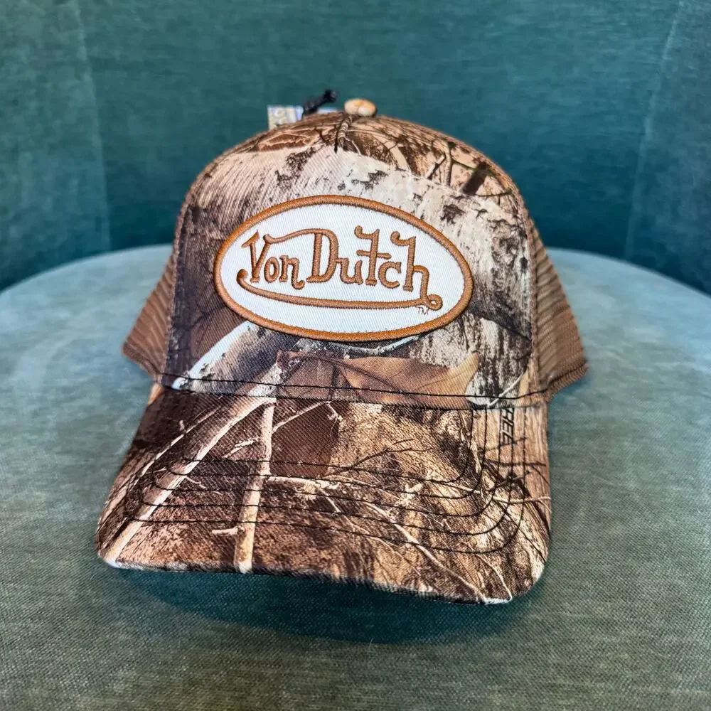 Von Dutch Brown Realtree Camo Trucker Hat NWT